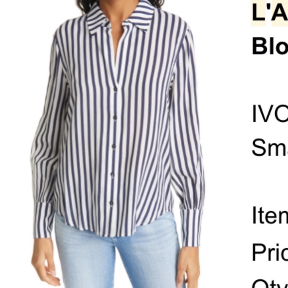 COPY - L’agence Jess stripe button up blouse